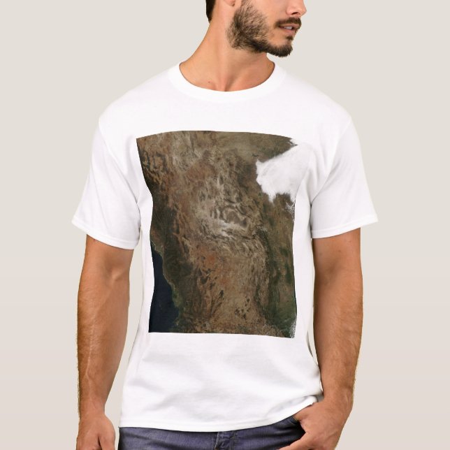 Satellitvy av det centrala mexikanska landskapet tee shirt (Framsida)