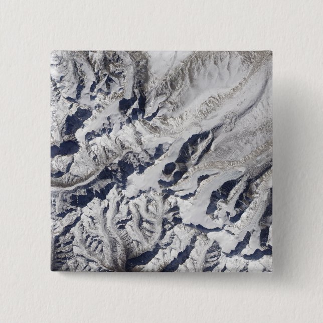 Satellitvy av en Himalayan glaciär Knapp (Framsida)