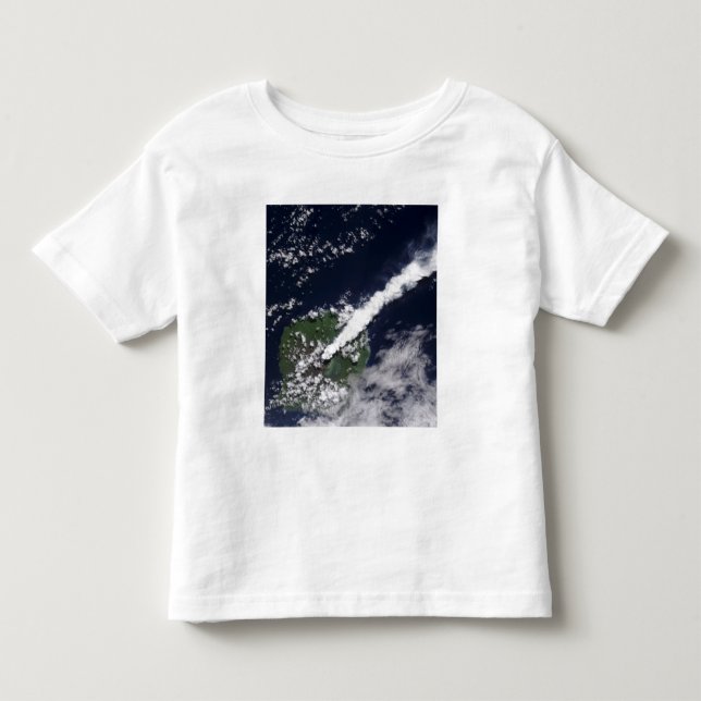 Satellitvy av en tjock ångplumm med rik t-shirt (Framsida)