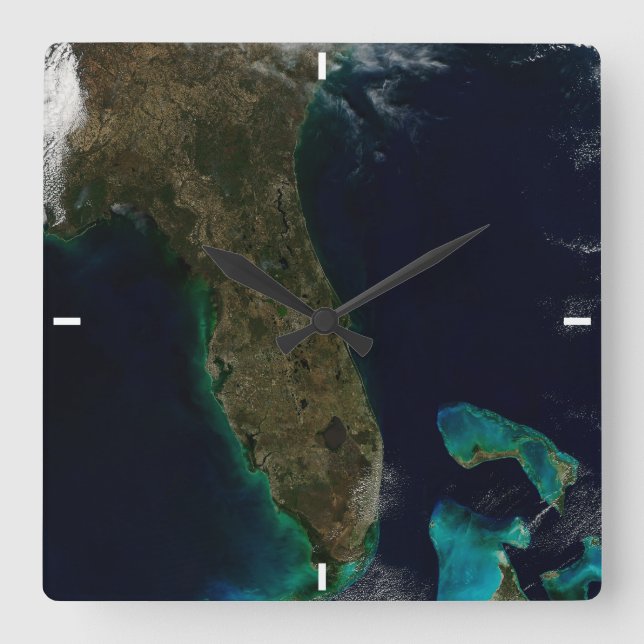 Satellitvy av Florida. Fyrkantig Klocka (Framsida)
