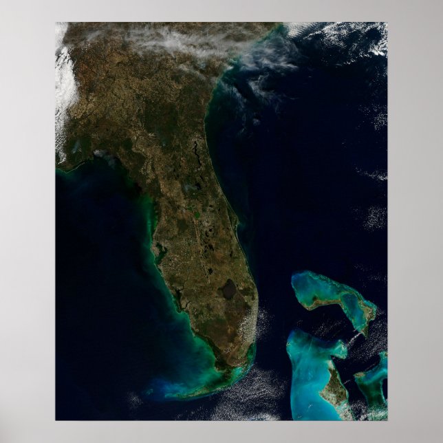 Satellitvy av Florida. Poster (Framsidan)
