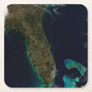 Satellitvy av Florida. Underlägg Papper Kvadrat