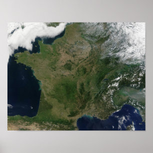 Satellitvy av Frankrike Poster