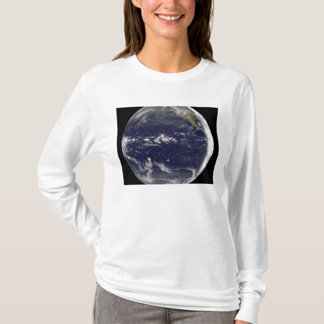 Satellitvy av jorden t-shirt (Framsida)