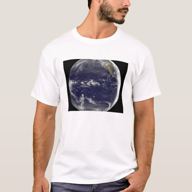 Satellitvy av jorden t-shirt (Framsida)