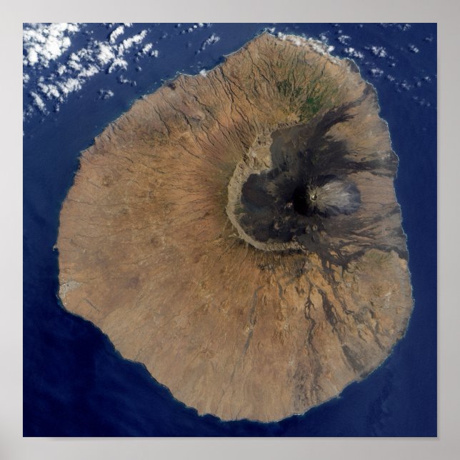 Satellitvy över Mount Fogo Poster (Framsidan)