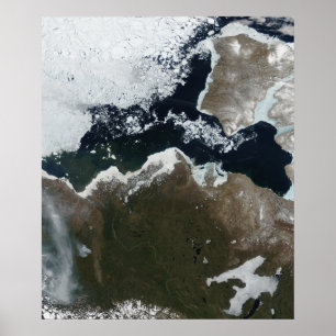 Satellitvy över Nordvästra Kanada Poster