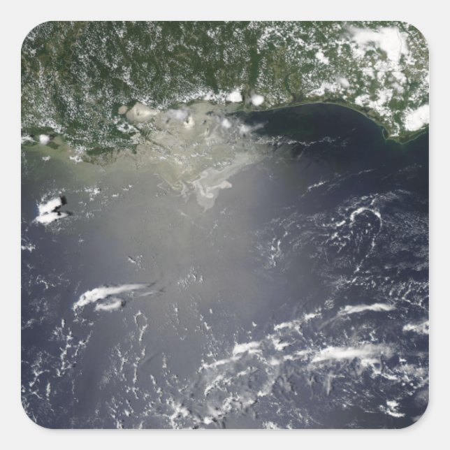 Satellitvy över oljeläckage fyrkantigt klistermärke (Framsida)