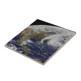 Satellitvy över orkanen Sandy Kakelplatta