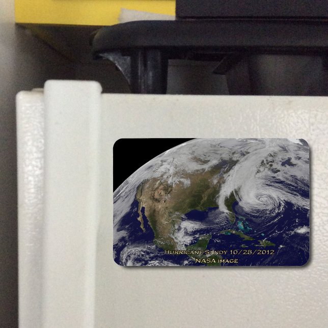 Satellitvy över orkanen Sandy Magnet (Satellite View of Hurricane Sandy Flexible Magnet)