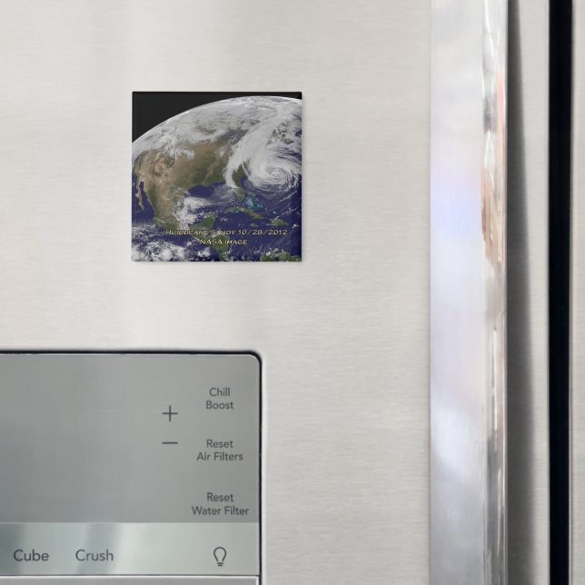 Satellitvy över orkanen Sandy Magnet (In Situ (Fridge))