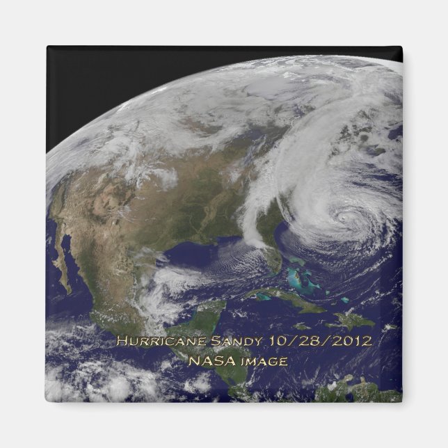 Satellitvy över orkanen Sandy Magnet (Framsidan)