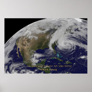 Satellitvy över orkanen Sandy Poster