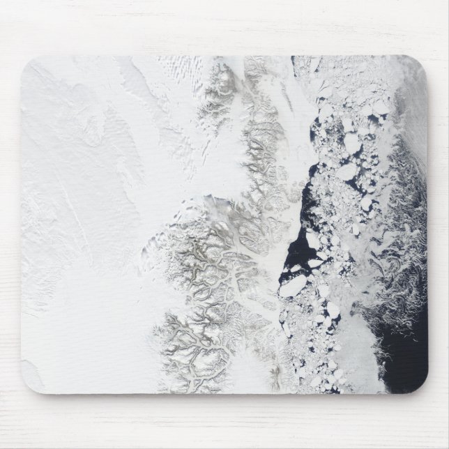 Satellitvy över östran kusten i Greenlan Musmatta (Framsidan)