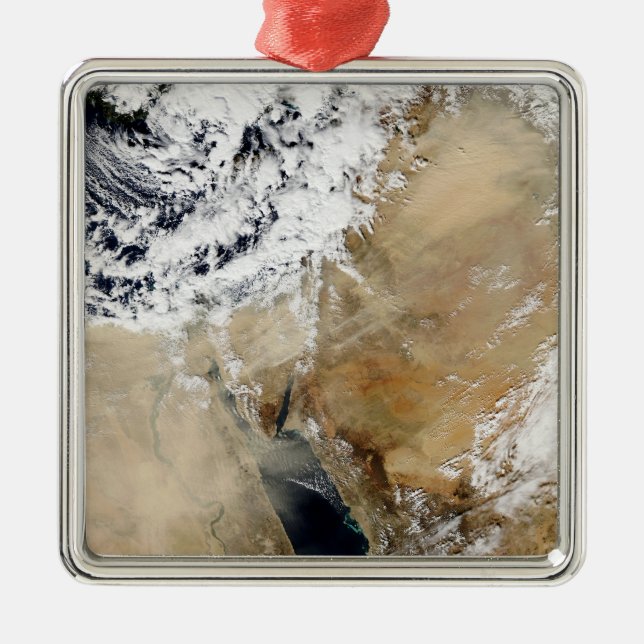 Satellitvy över Östran Medelhavet Julgransprydnad Metall (Framsidan)