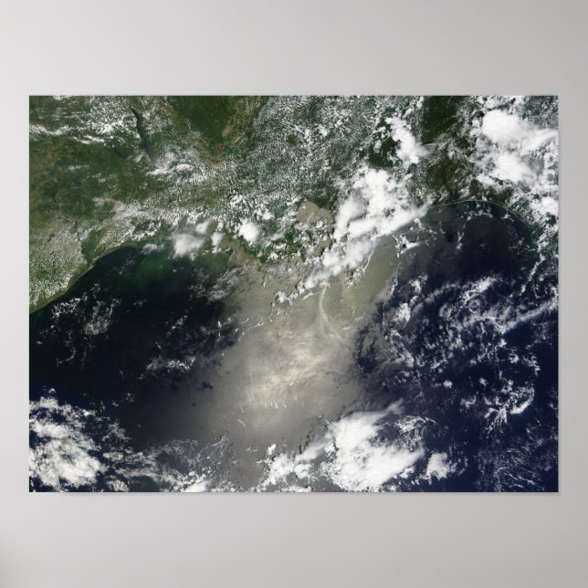 Satellitvy över påsar och rosett band av olja poster (Framsidan)