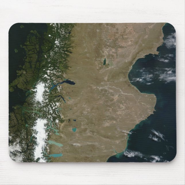 Satellitvy över regionen Patagonien Musmatta (Framsidan)