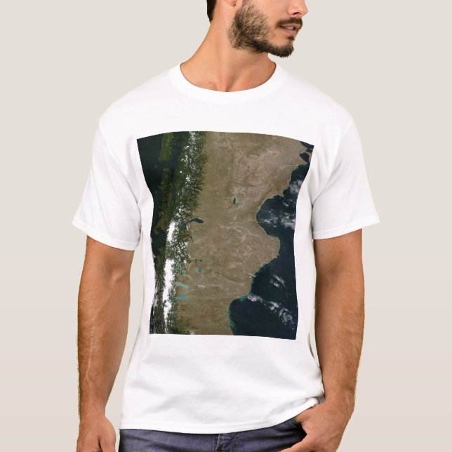 Satellitvy över regionen Patagonien T-shirt (Framsida)
