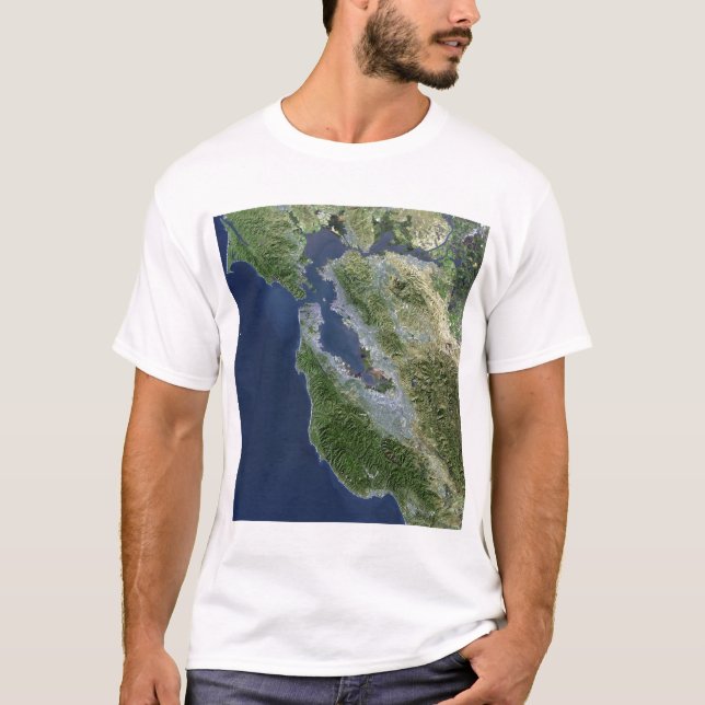 Satellitvy över San Francisco, Kalifornien T-shirt (Framsida)