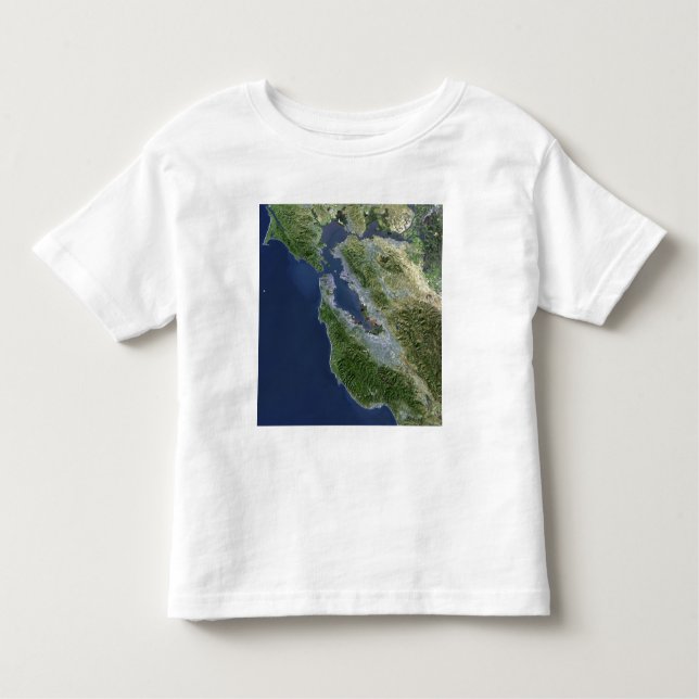 Satellitvy över San Francisco, Kalifornien Tee Shirt (Framsida)