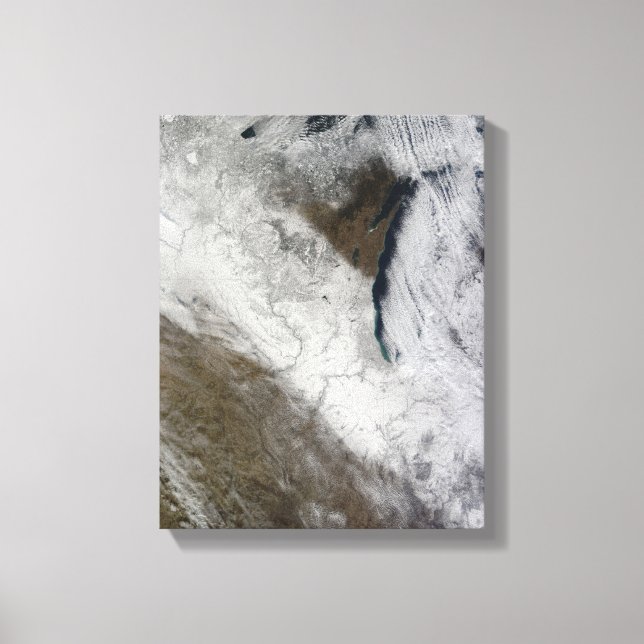 Satellitvy över snö och kall canvastryck (Framsida)