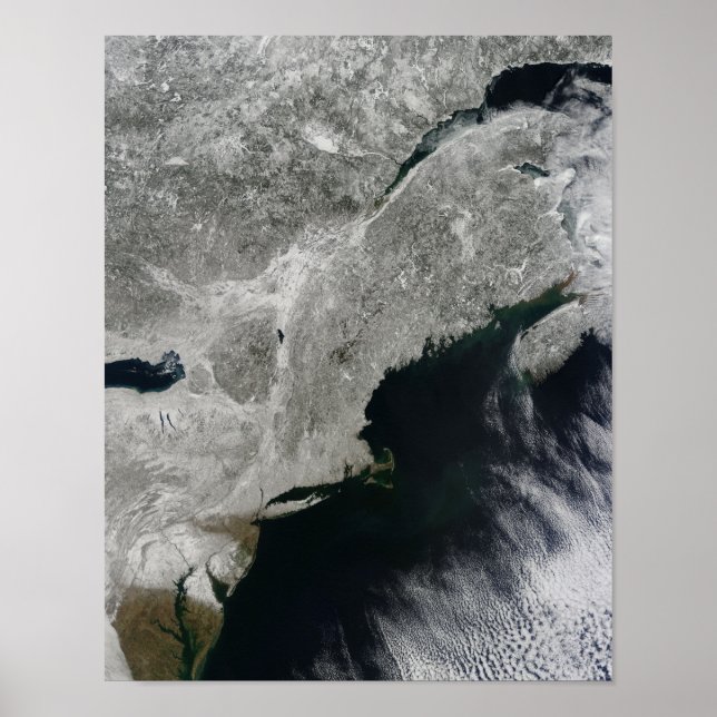 Satellitvy över snö poster (Framsidan)