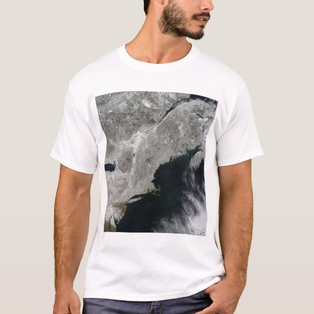 Satellitvy över snö t shirt (Framsida)