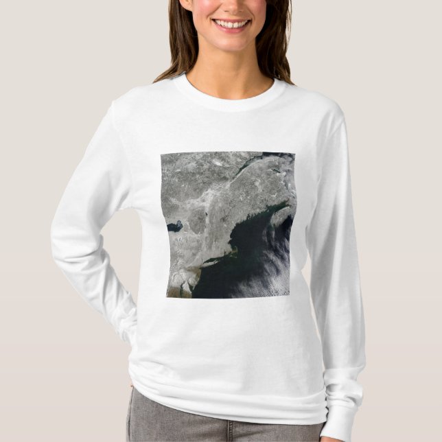 Satellitvy över snö tee shirt (Framsida)