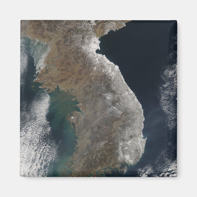 Satellitvy över snöfall magnet (Framsidan)