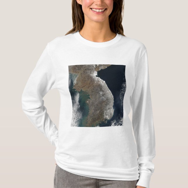 Satellitvy över snöfall t shirt (Framsida)
