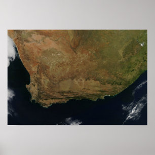 Satellitvy över syd-Afrikan Poster
