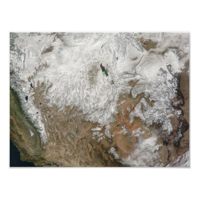 Satellitvy över westerna Stater Fototryck (Framsidan)