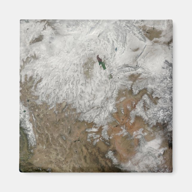 Satellitvy över westerna Stater Magnet (Framsidan)