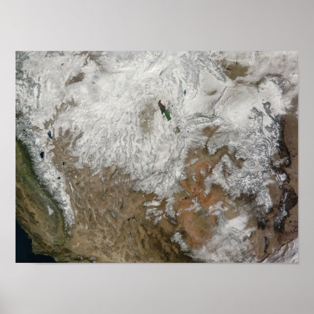 Satellitvy över westerna Stater Poster (Framsidan)