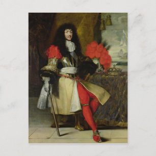 Säten Porträtt i Louis XIV efter 1670 Vykort