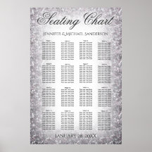 Sätesdiagram bröllop Silver Glitter
