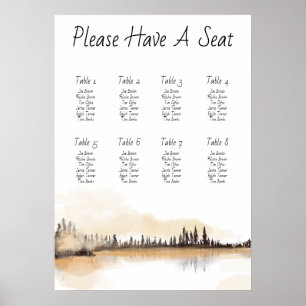 Sätesdiagram för 8 bord - Poster utskrift
