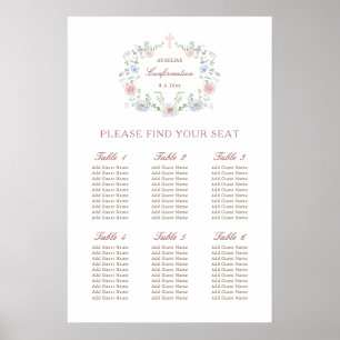 Sätesdiagram för bekräftelsematering för elegant B Poster