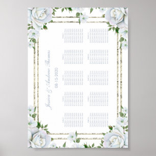 Sätesdiagram för Blommigt i chic Ro & Silver Gräns Poster