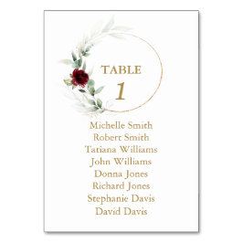 Sätesdiagram för Blommigten Greenery Bröllop i Bur Bordsnummer