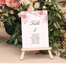 Sätesdiagram för Bordsnummer av  Rosa för blommigt