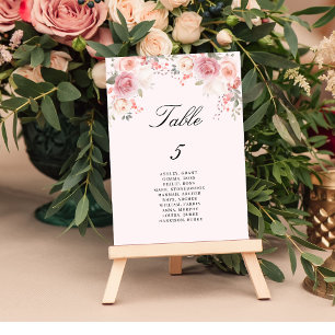Sätesdiagram för Bordsnummer av Rosa för blommigt