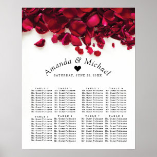 Sätesdiagram för Bröllop i röd ros Petals Poster