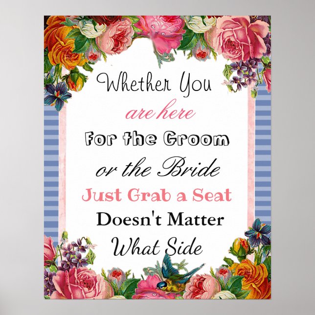 Sätesdiagram för bröllop, plats "var" Poster (Framsidan)