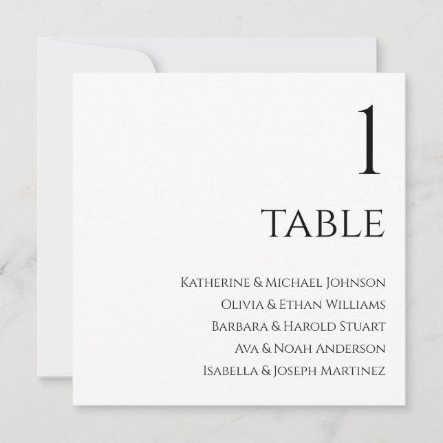 Sätesdiagram för bröllop - svartvitt inbjudningar (Framsida)