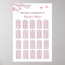 Sätesdiagram för Cherry Blommar Bröllop
