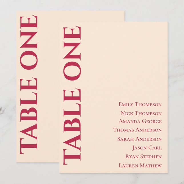 Sätesdiagram för contemporary Bord i Elegant bröll (Fram/baksida)