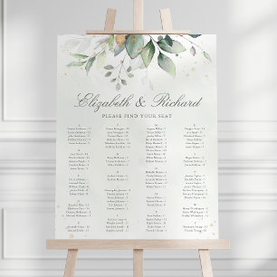 Sätesdiagram för elegant Eucalyptus Greenery Bröll Poster
