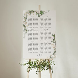 Sätesdiagram för elegant Eucalyptus Greenery Bröll Poster
