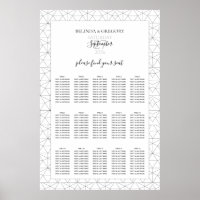 Sätesdiagram för elegant Geometric Mönster Bröllop